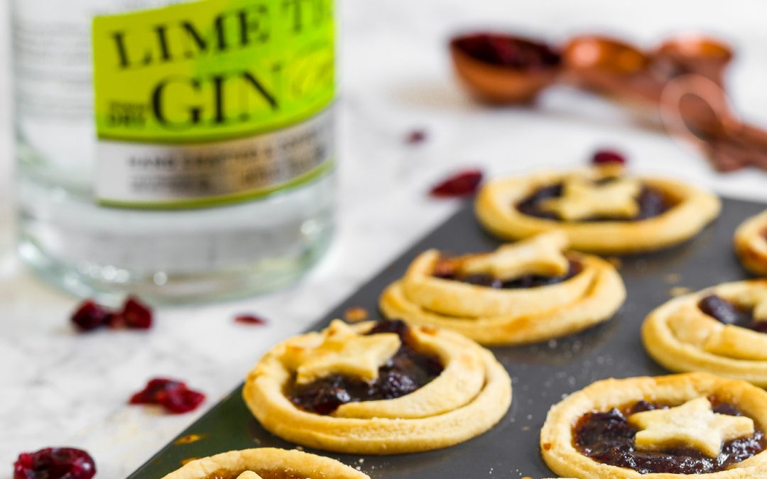 Lime gin and cranberry mince pies