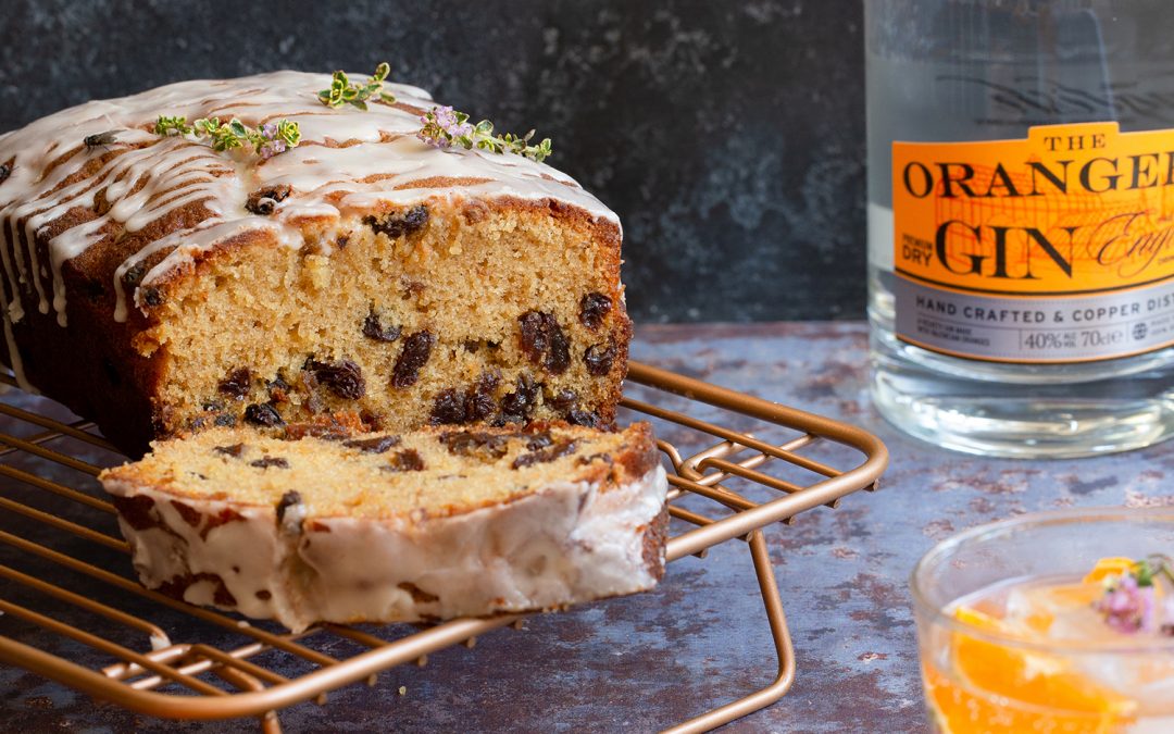 Ginger and orange gin drizzle cake